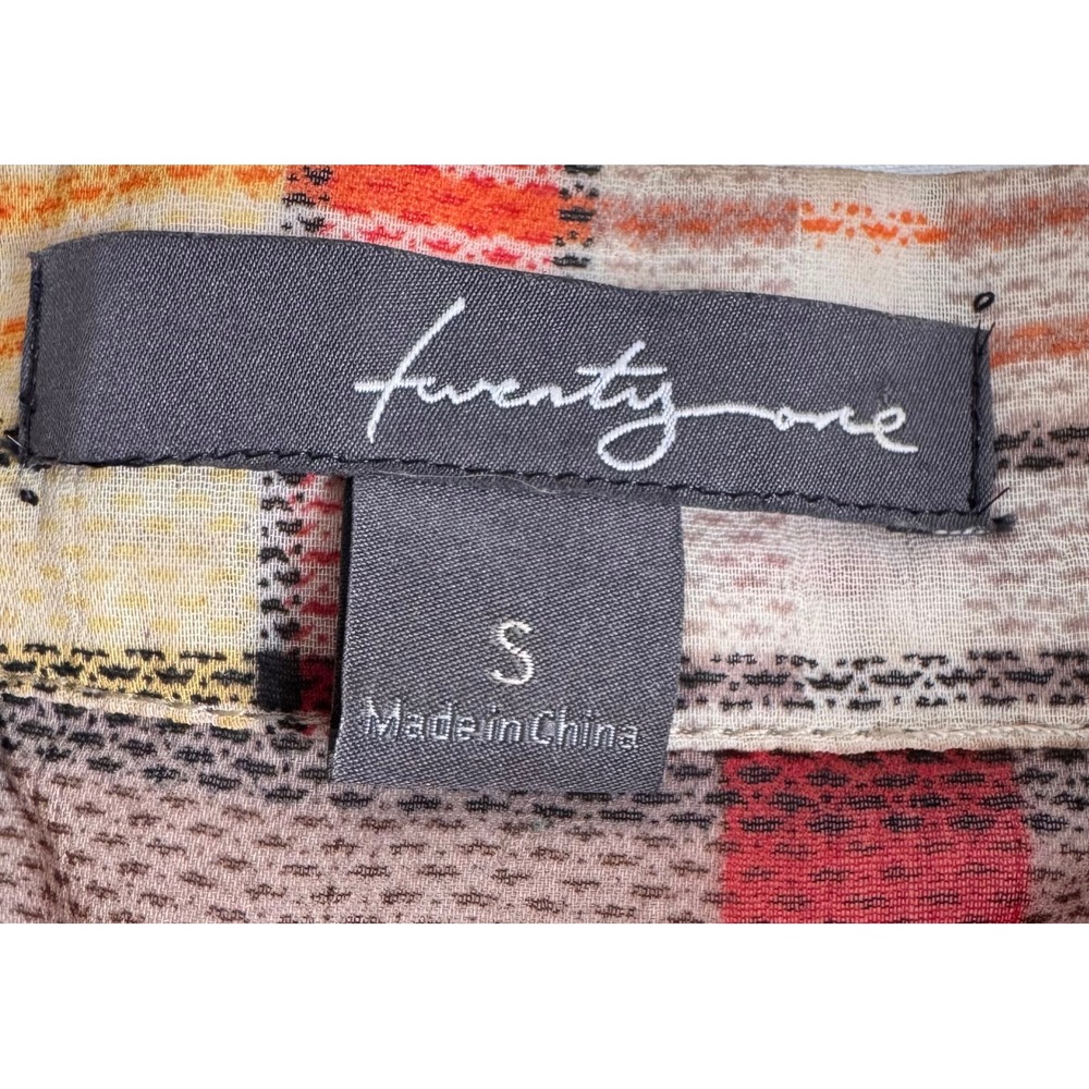Twenty One Plaid Ruffle Mini Dress Small Multicolor Tartan Button Front Fancy - Picture 2 of 8